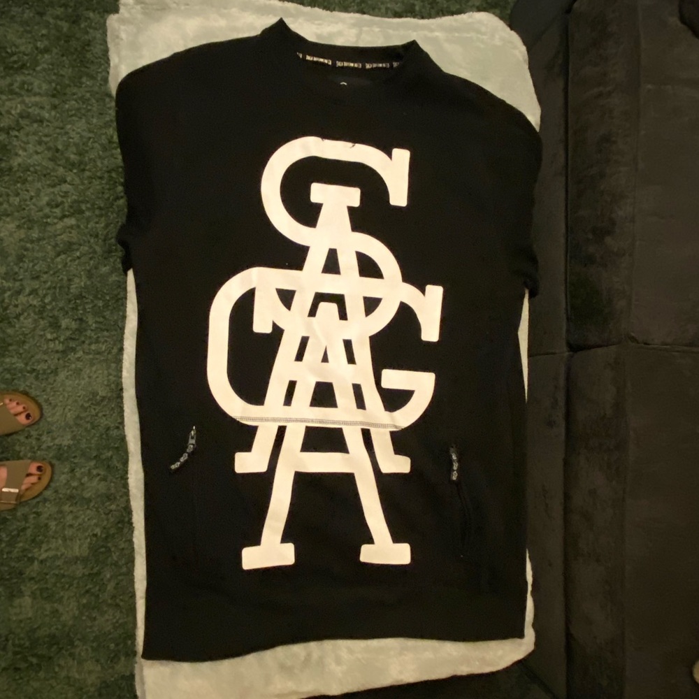 Saga men’s crew neck sweatshirt - XL black/white